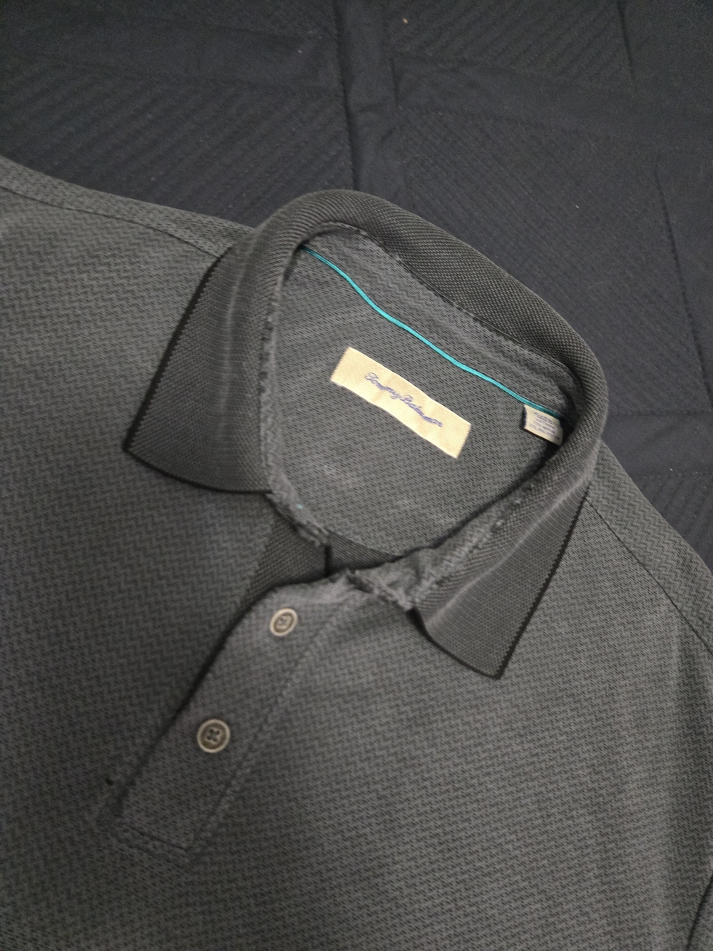 Tommy Bahama Men's Black Textured Polo Shirt - Classic Short Sleeve